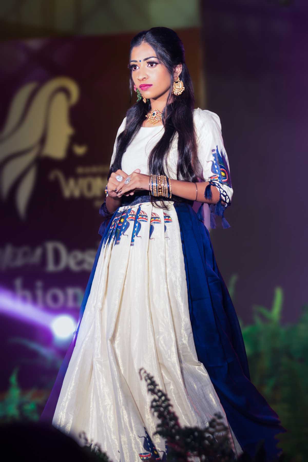 Ramp walk in traditional dress hotsell