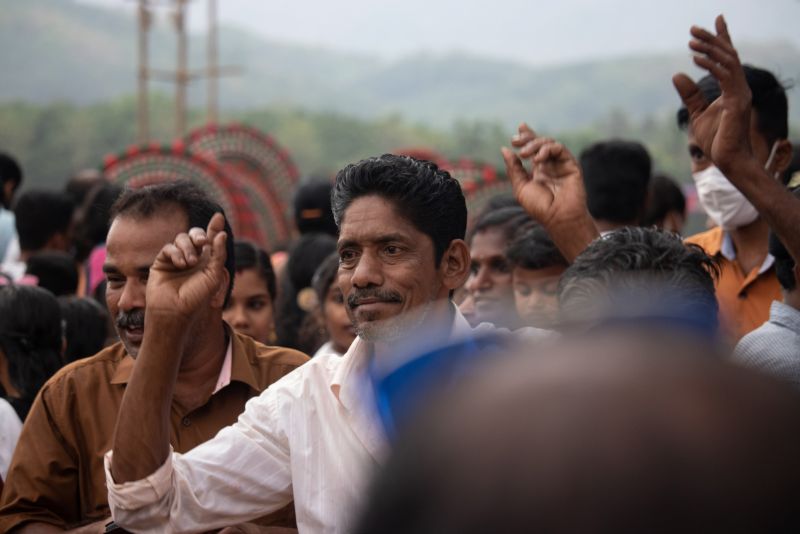 the rhythm a man enjoying-the ambience sanal thrissur.