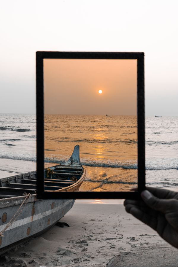 frame showing sunset with orange background