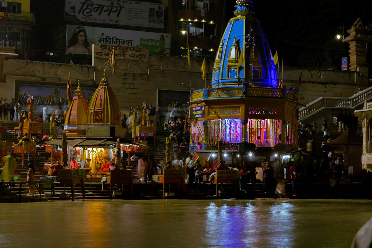 Haridwar temple view of night