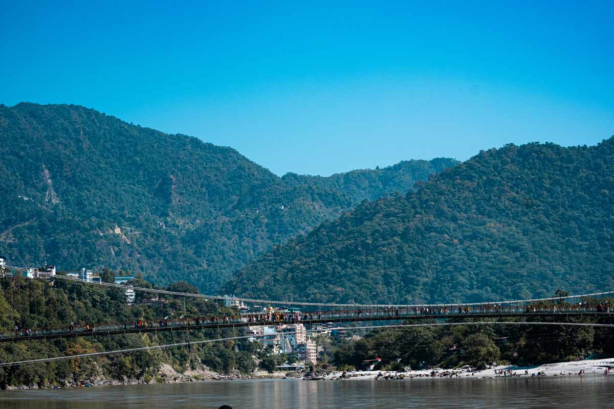 Landscape photo of Rishikesh with mountain and ganga river