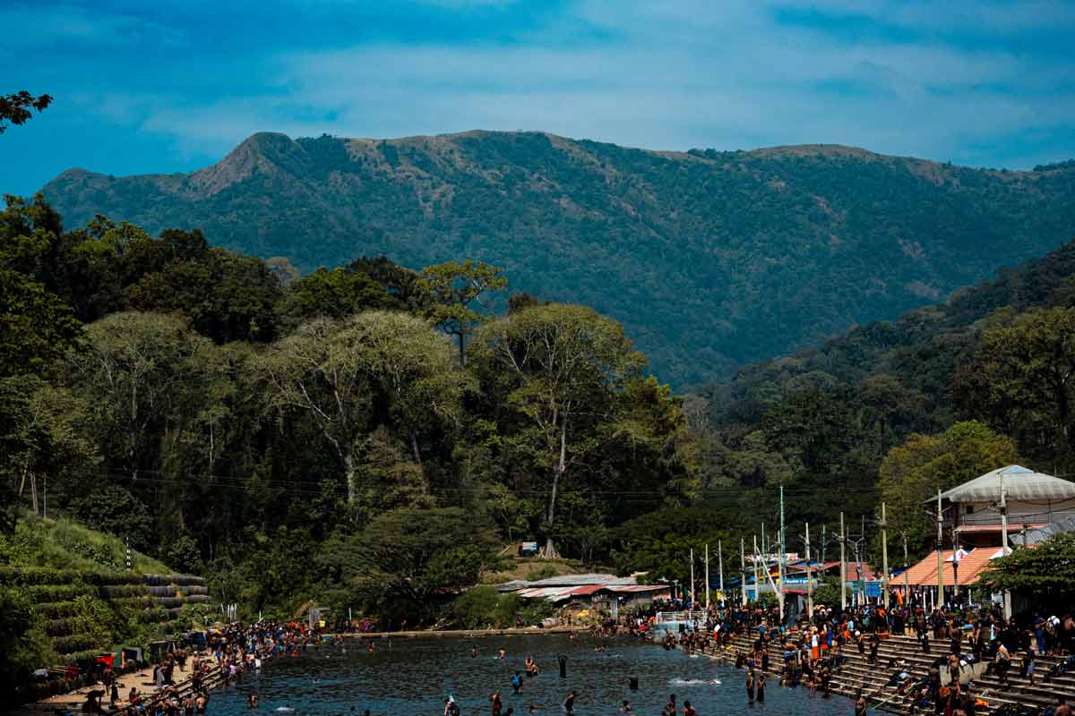 Landscape photo of Sabarimala with mountain trees and sky