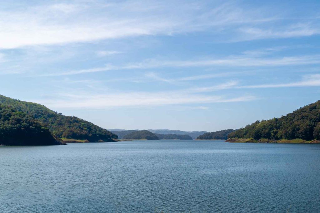 beautiful landscape of river and mountains