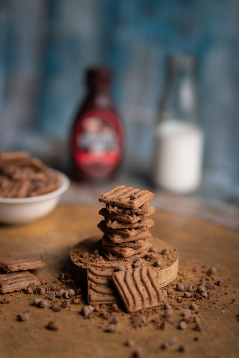 Crunchy chocolate biscuits.