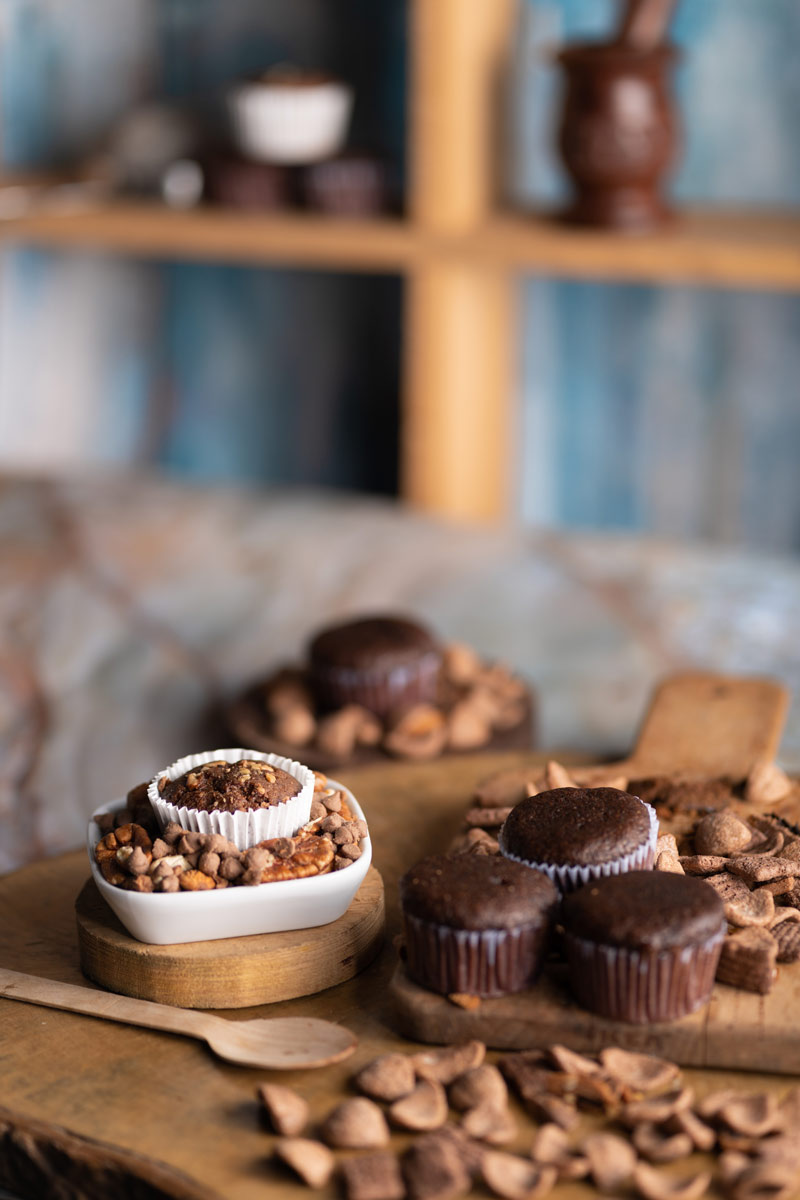 Image of a chocolate cup cake.