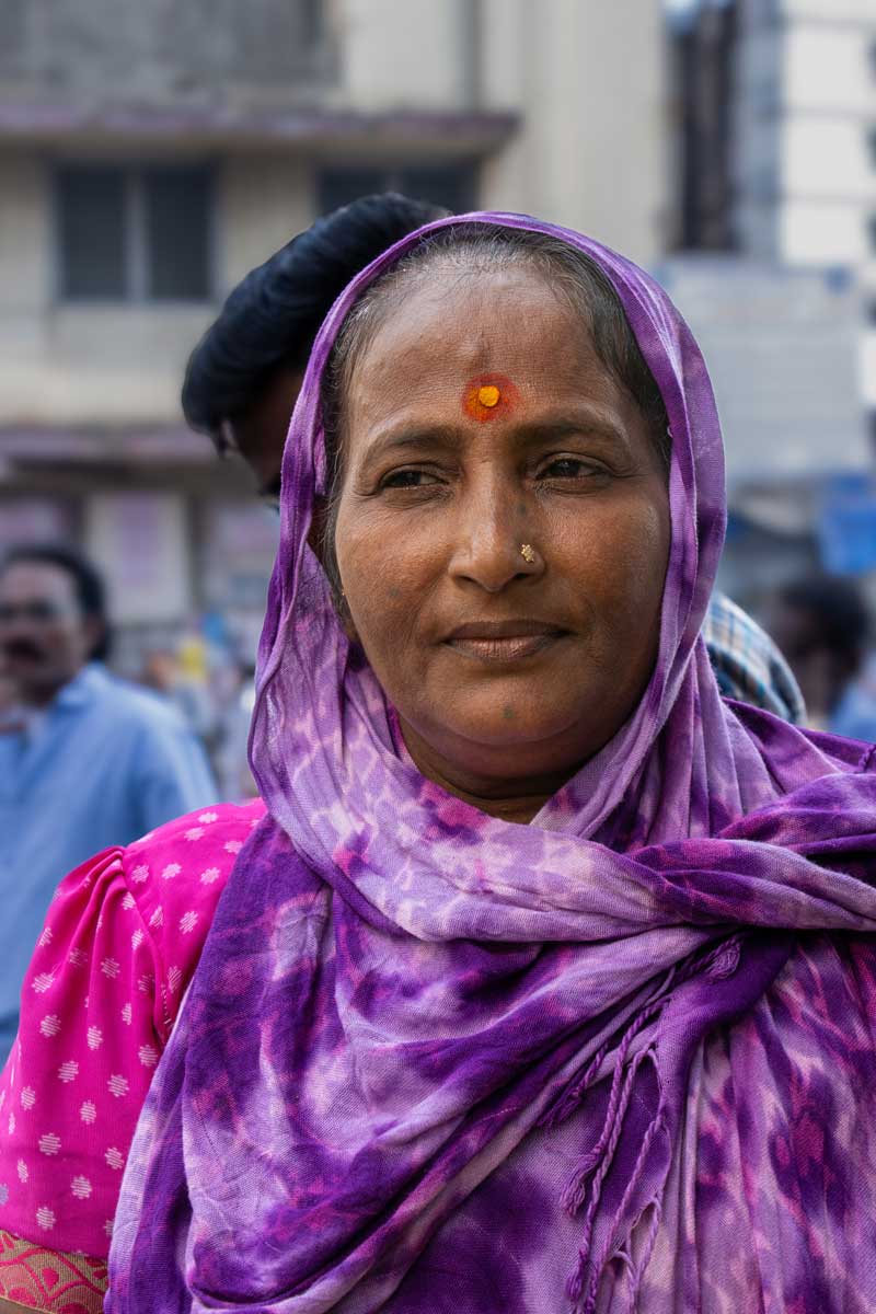 a old lady wearing kumkuma