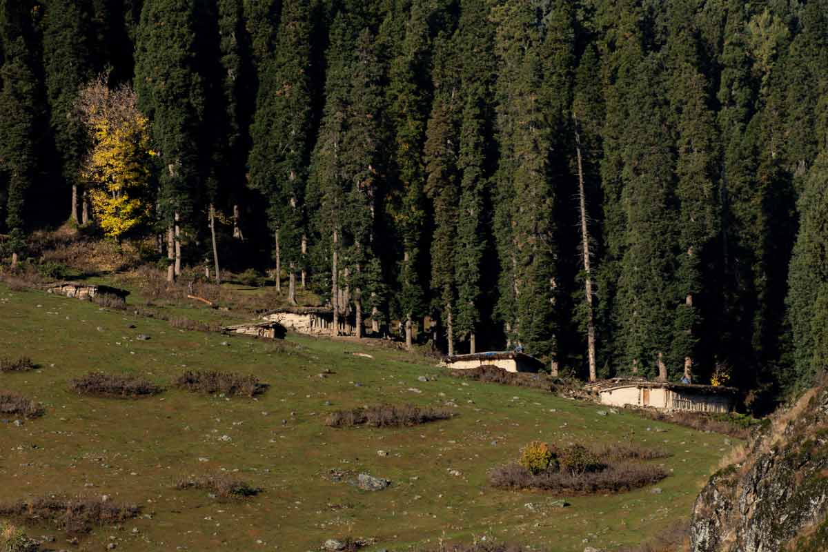 huts in a slope