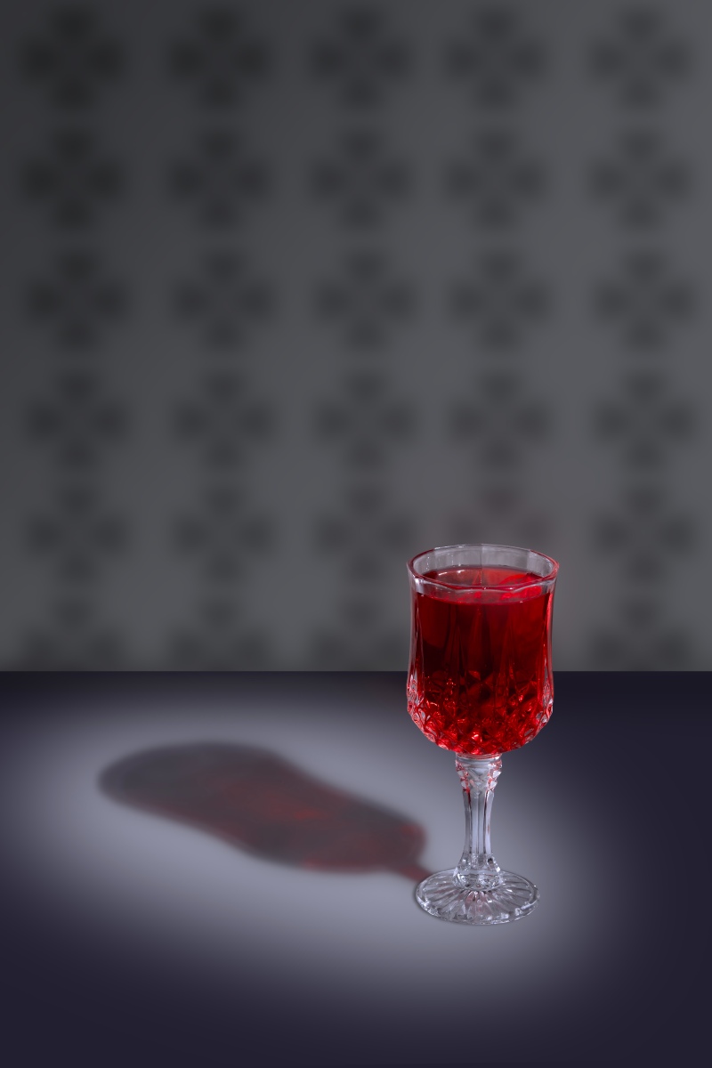 Crystal wine on a crystal glass