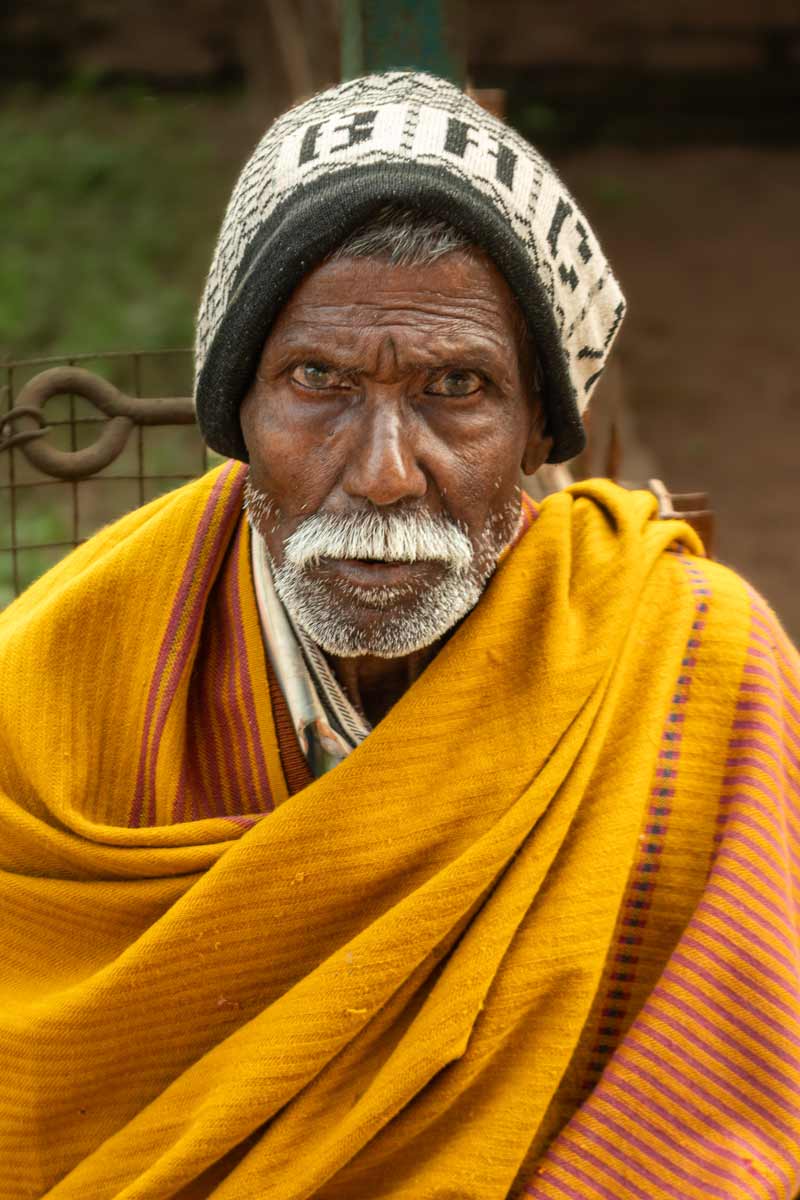 Oldman looking with fearless eyes