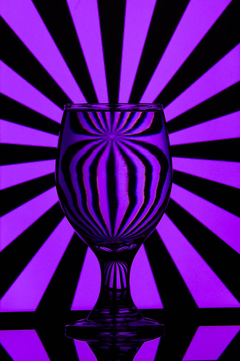 Purple webs made through refraction tricks