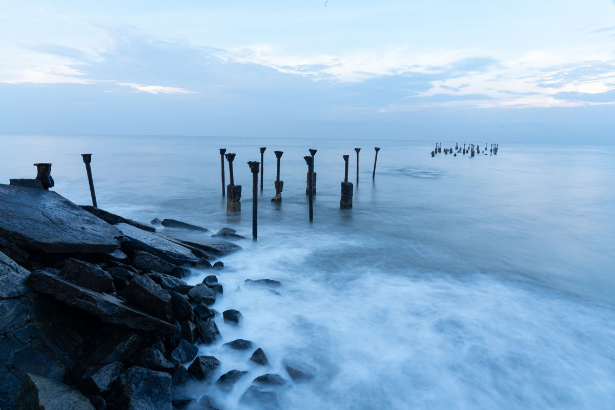 Kozhikode broken bridge long exposure