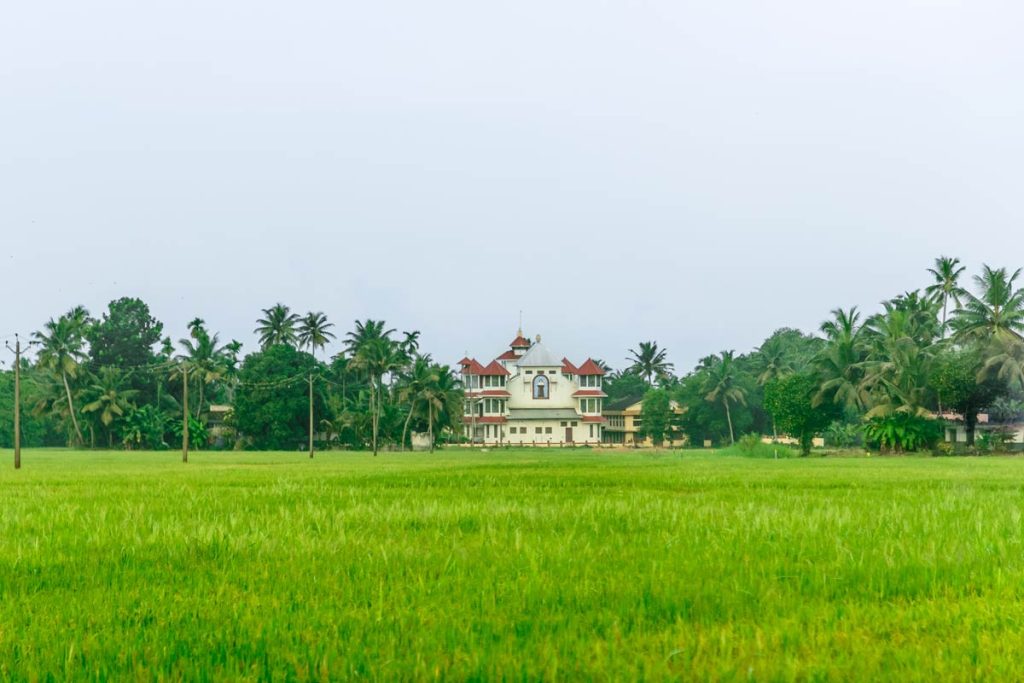 Holy church near the fields of Kerala