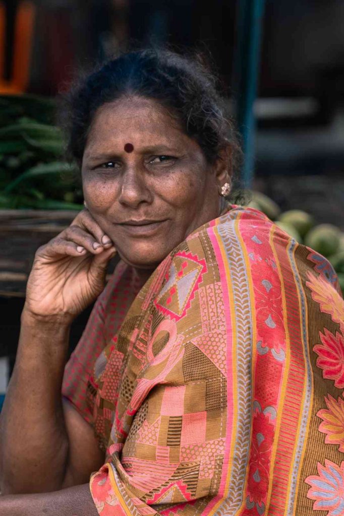 Lady staring towards camera