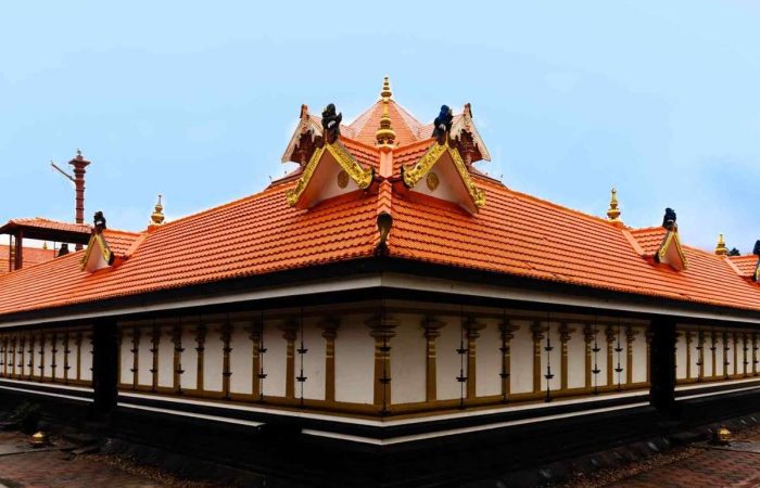 golden yellow painted border in temple