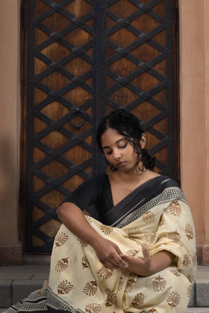 soft glow in tone yellow saree