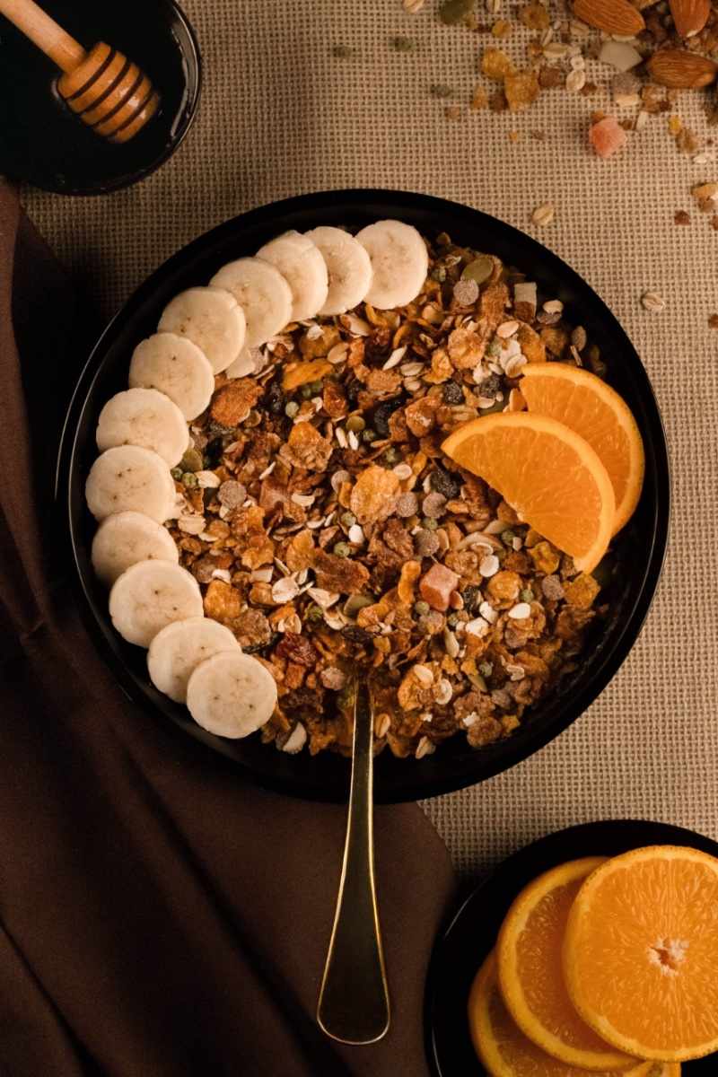 balanced wrap up of an oatmeal on a bowl,