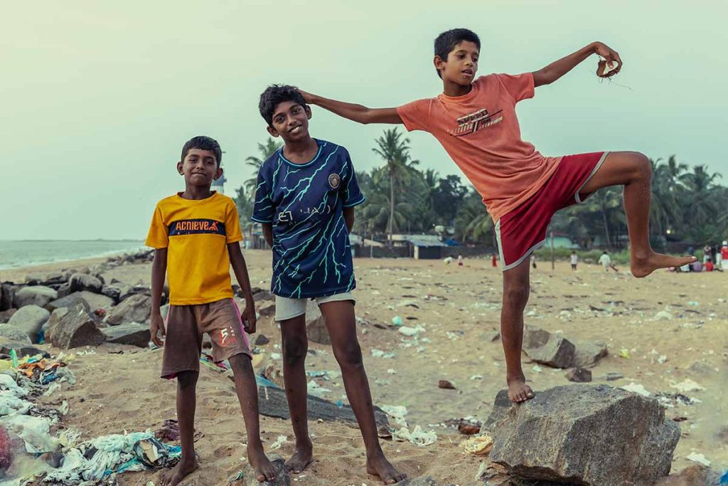 kids having fun in beach