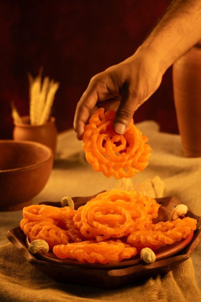 festive curl orange jalebi