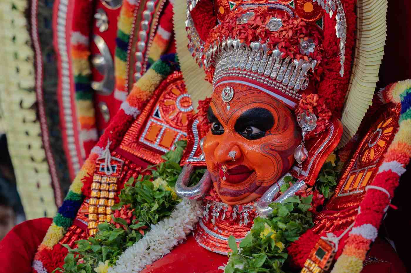 Fiery concentration in theyyam’s face