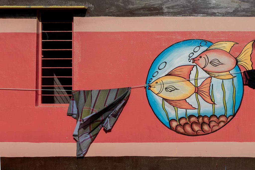 fish tale, a mural in Manapad.