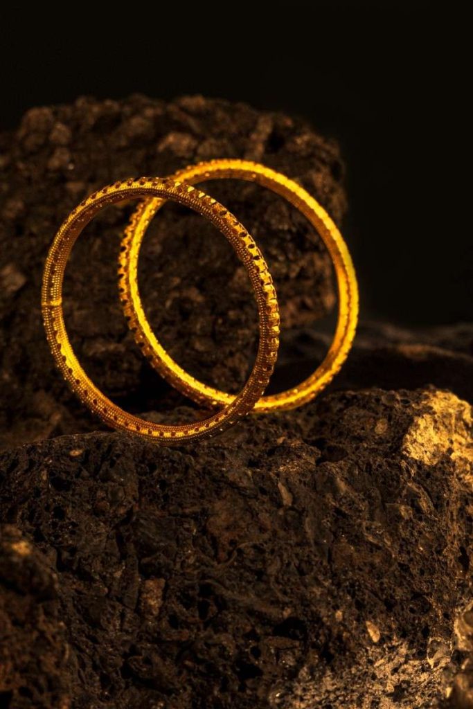 Traditional golden bangles