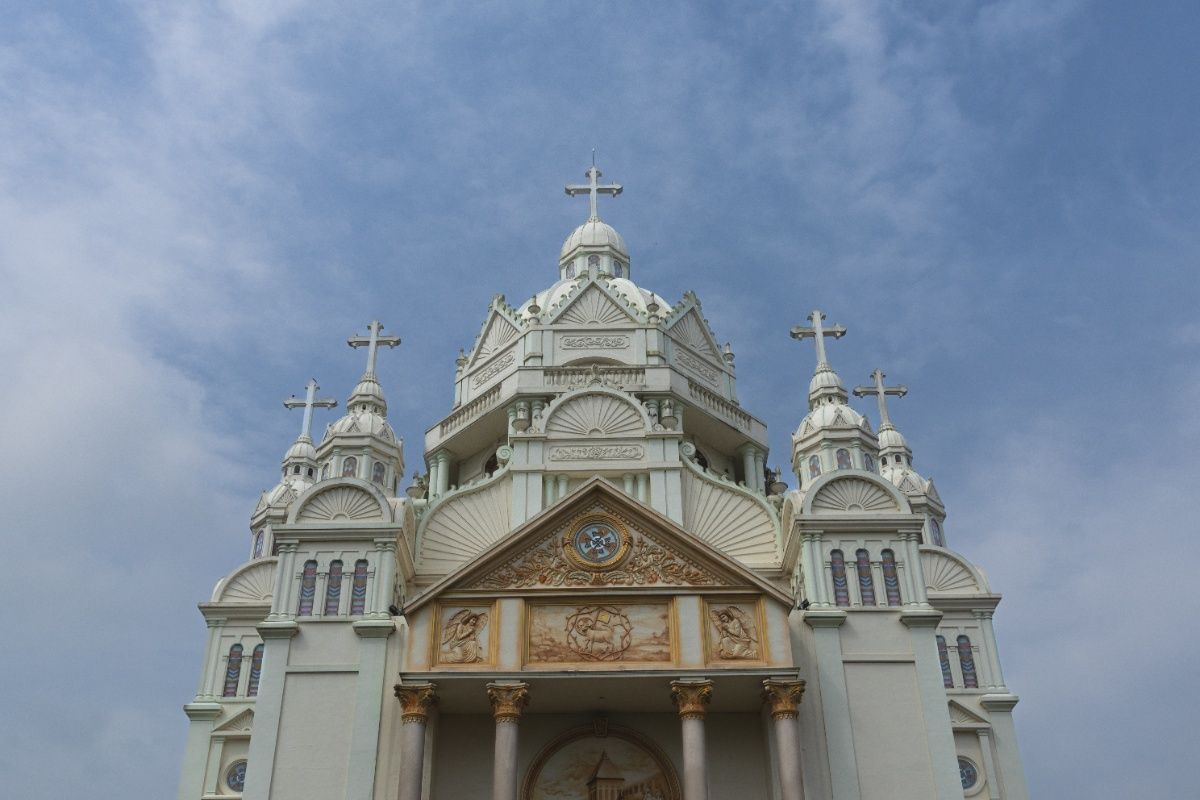 full view shows heavenly structure of the church