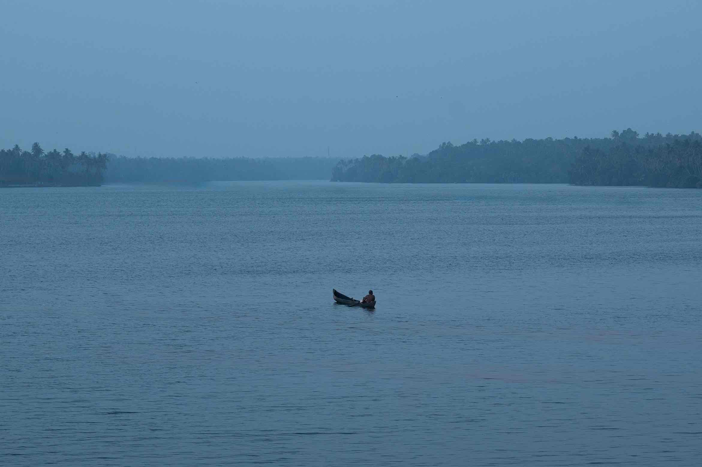 blue backwaters with muted voyage