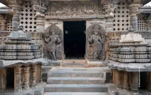 Carved stone temple entrance with steps, architecture photograph by Narasimha Varma, Creative Hut Academy
