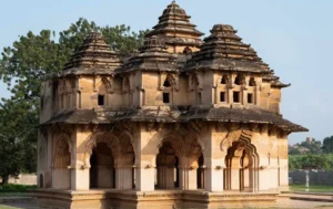 Lotus Mahal pavilion with tiered roofs, architecture photograph by Akash S, Creative Hut Academy