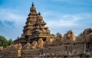 Shore Temple with a row of stone bulls, architecture photograph by Arun Kumar M, Creative Hut Academy